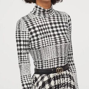 Richard Allen and H&M collab Black and White Houndstooth Turtle neck